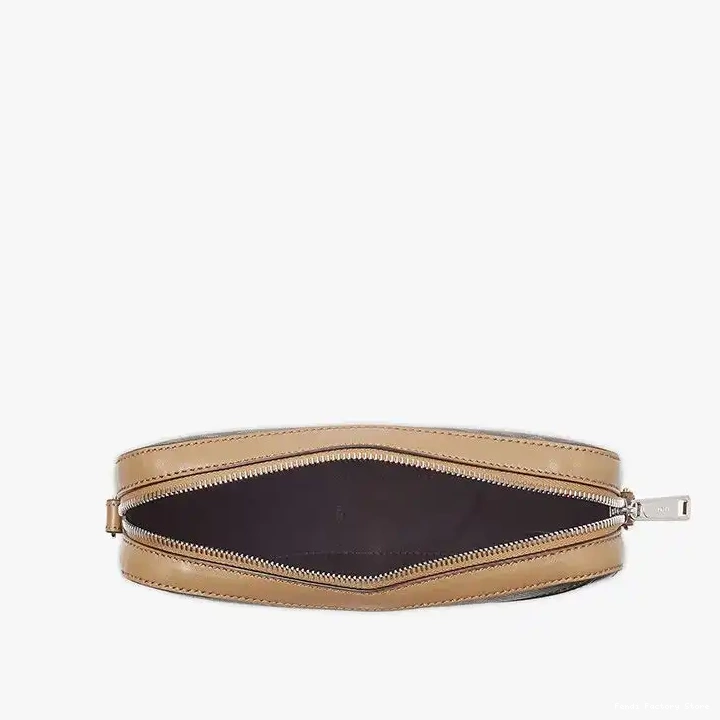 Cheap Brown In Compact Fabric Motif Black Fendi FF Case Camera 0504